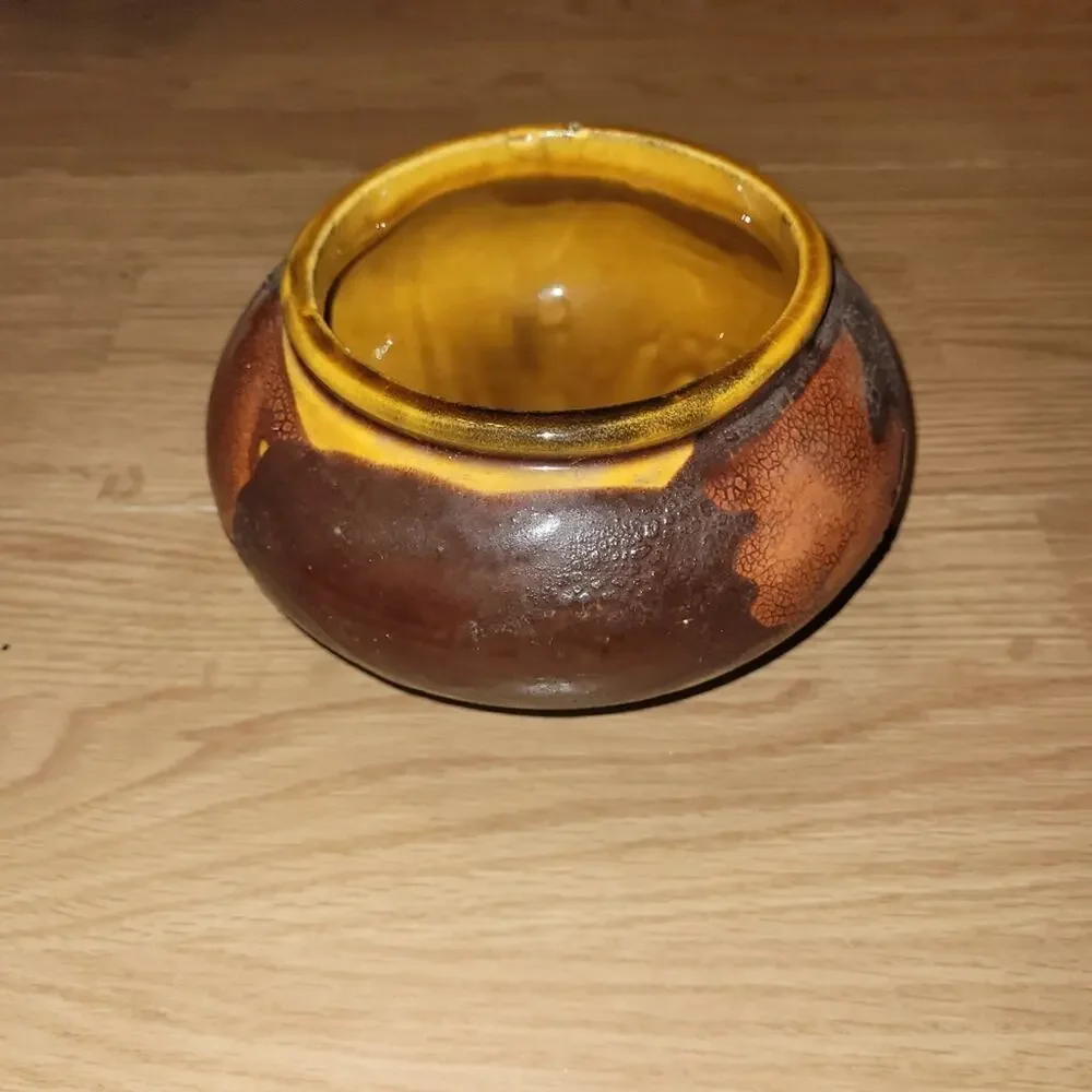 Vtg 70s Royal Hagar Earth Wrap Crackle Lava Glaze Pottery Planter Lot Of 2 Bowls - Picture 13 of 13